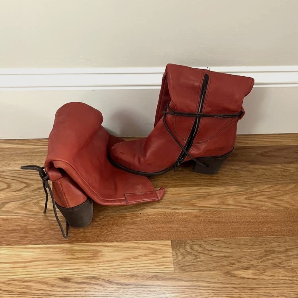 Tall orange boots from Brussels